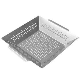 Geolinhome heavy-duty grill basket 12in for high-heat grilling and durability