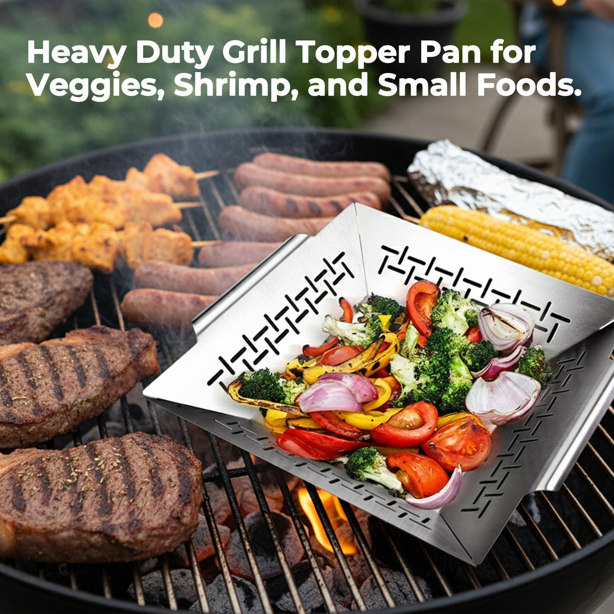 Geolinhome grill basket with perforated surface for even heat and smoke