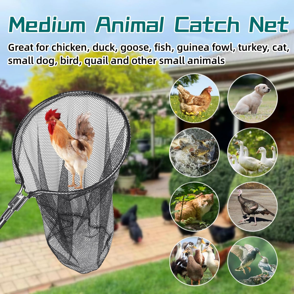 George Garden catch net showing 20-inch opening for secure, swift grabs.