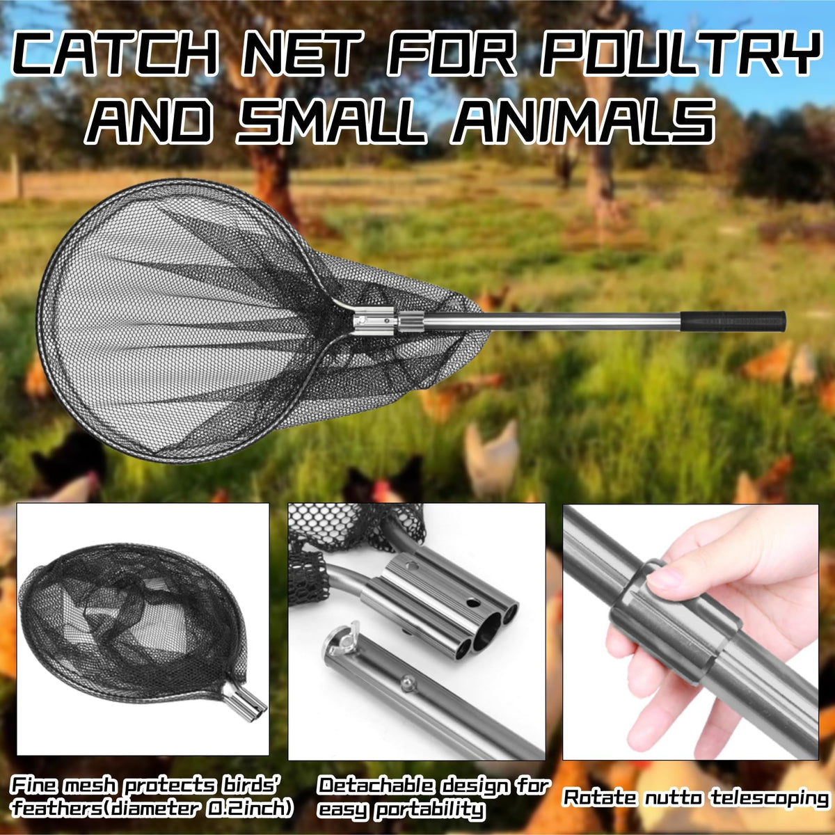 George Garden aluminum-frame catch net highlights lightweight durability for backyard use.