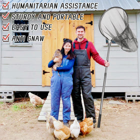 George Garden fine-mesh net protects feathers during safe animal handling.