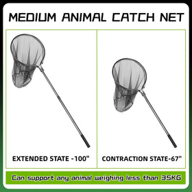 George Garden rubber-coated net minimizes harm while relocating animals.
