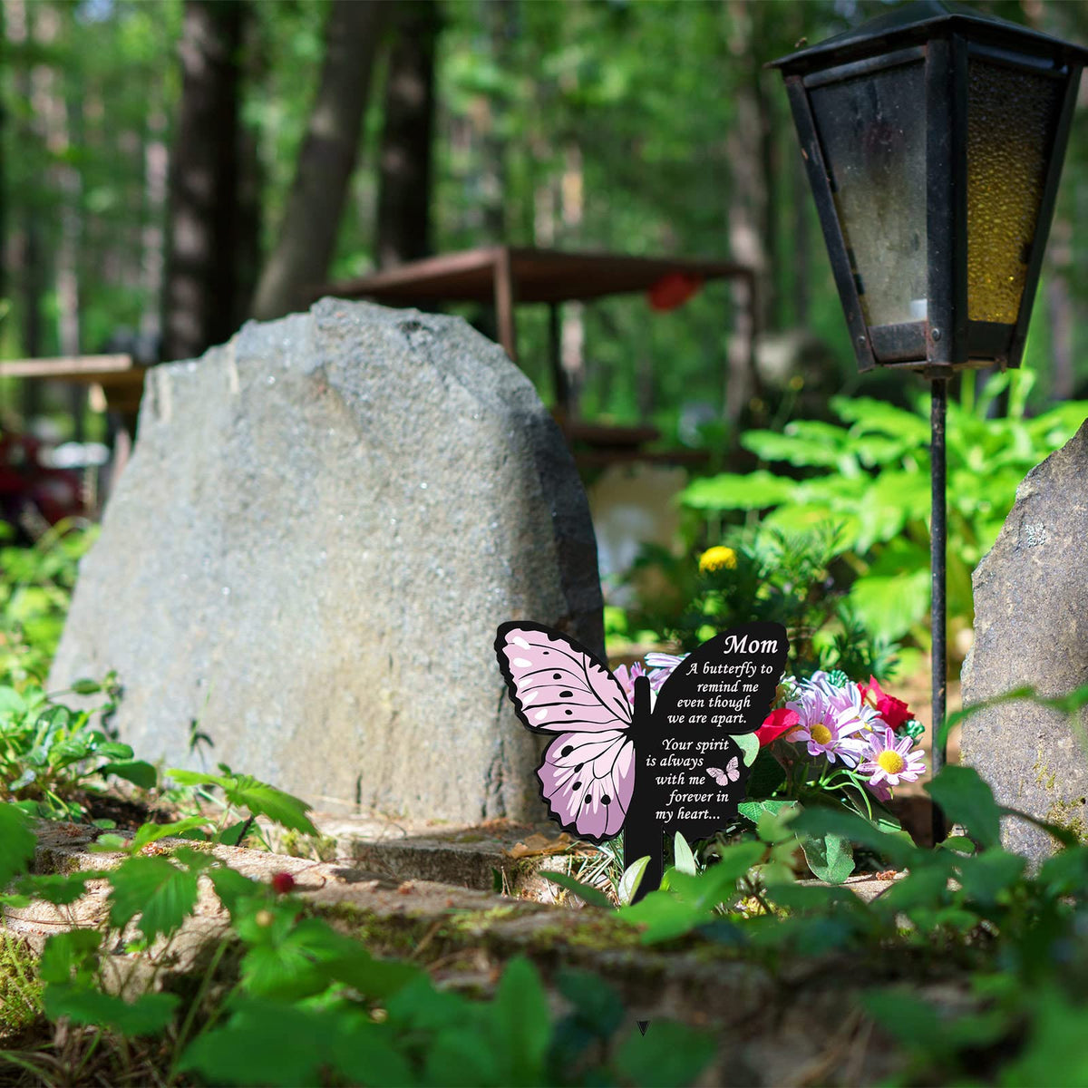 Geosar garden grave decoration adds sentimental charm to yard displays.