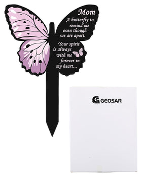 Geosar mom butterfly design memorial enhances your outdoor tribute.