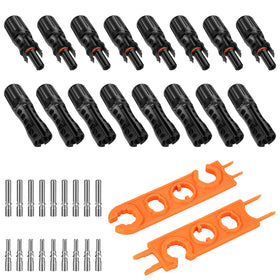 Geosiry 8AWG solar connector pair with durable crimped connection for outdoor panels.