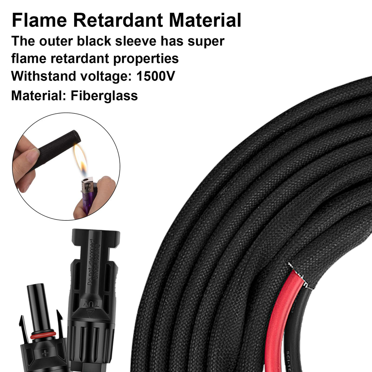 Geosiry IP67 waterproof solar connector protects against moisture and dust ingress.