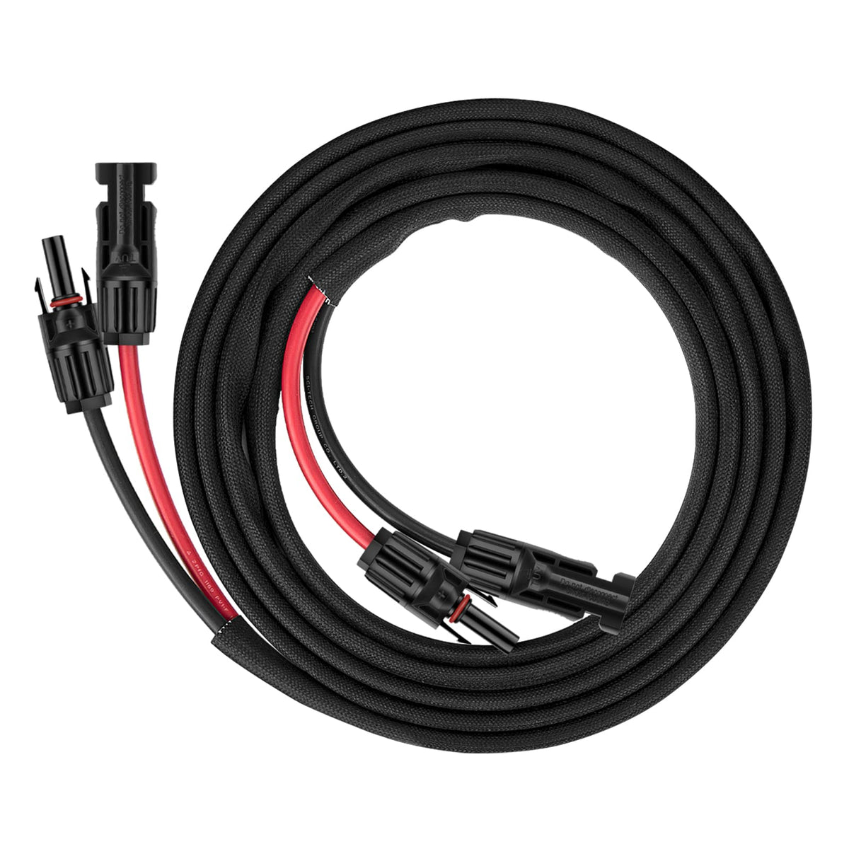 Geosiry solar extension cable ends connected for flexible panel placement.