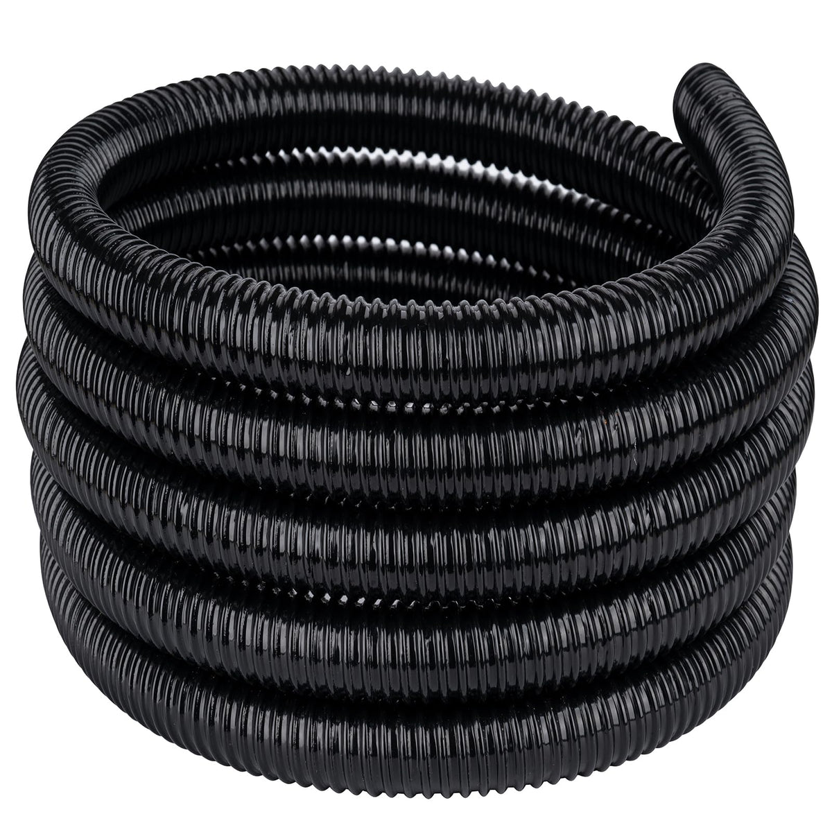 Geowaky pond tubing, black corrugated hose, durable for pond installations