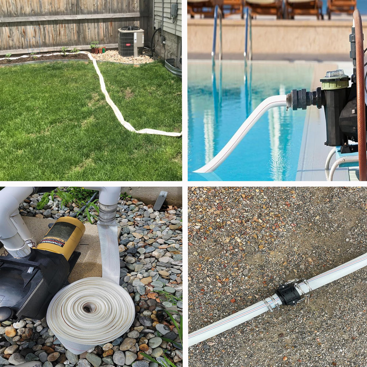 Geowaky white backwash hose—versatile for daily pool tasks
