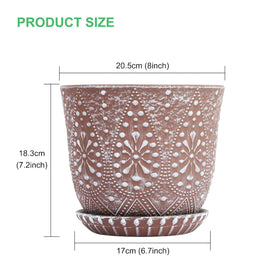 Gepege ceramic plant pot showing mesh pad to prevent soil loss.