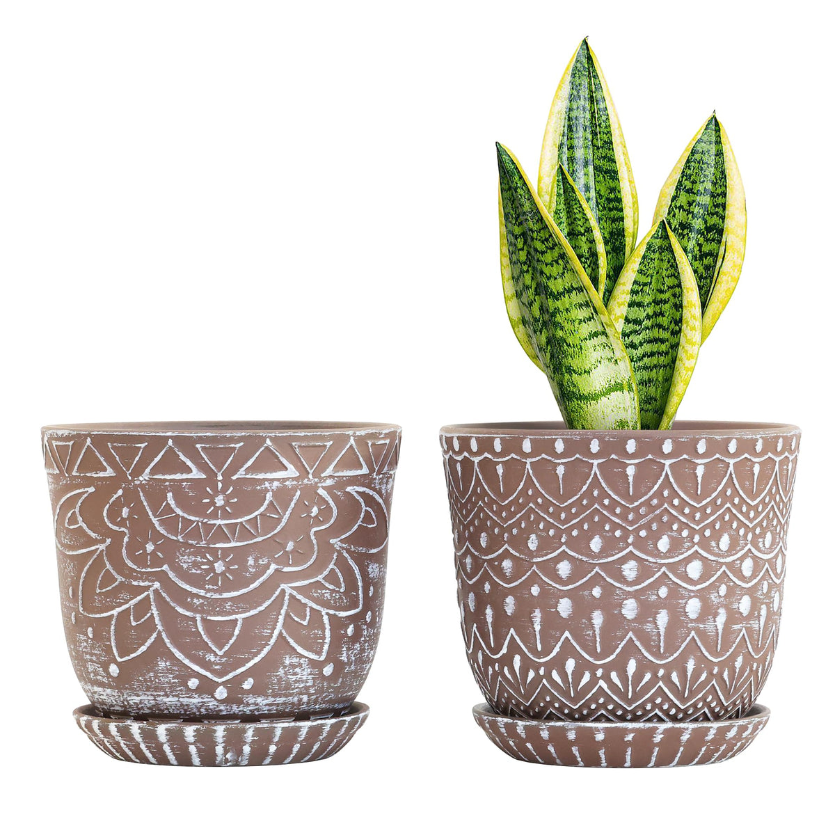 Gepege ceramic planter 6inch with drainage holes for healthy indoor plants