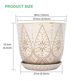 Gepege ceramic planter in creamy gloss finish for elegant décor.