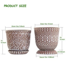 Gepege planter with matching saucer set for tidy drainage