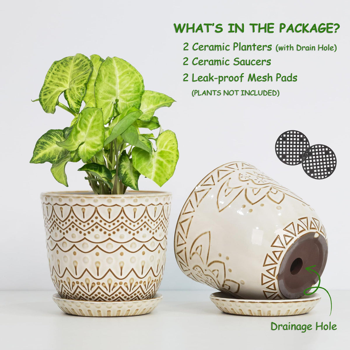 Gepege ceramic saucer cream white supports drip management and table protection.