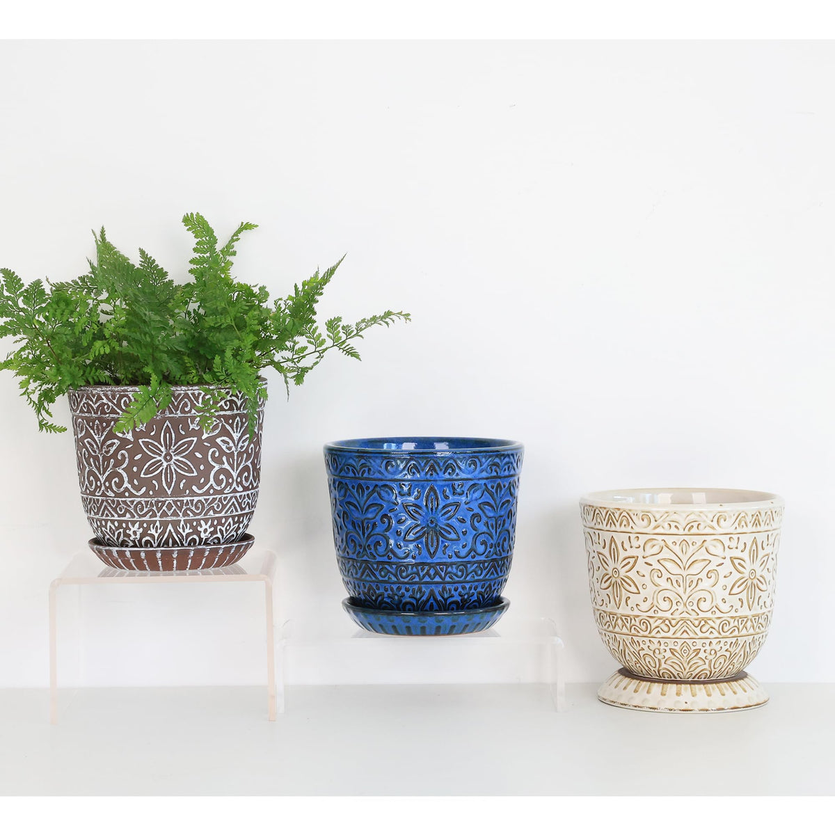 Gepege gift-ready ceramic planter set for plant lovers