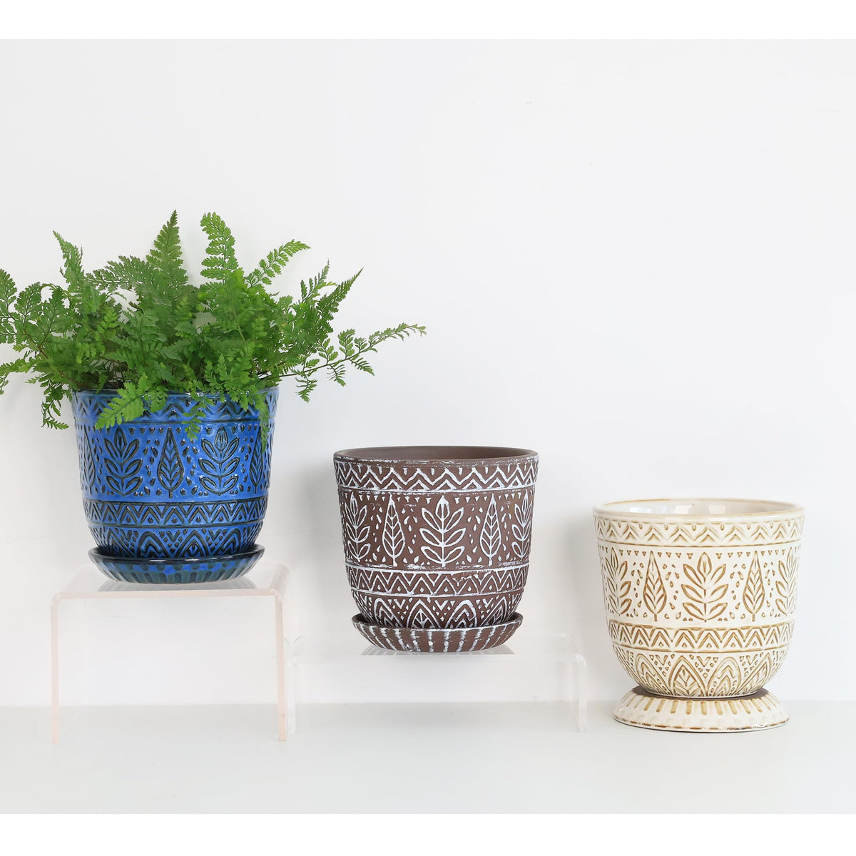 Gepege herb planter in white ceramic for kitchen herbs