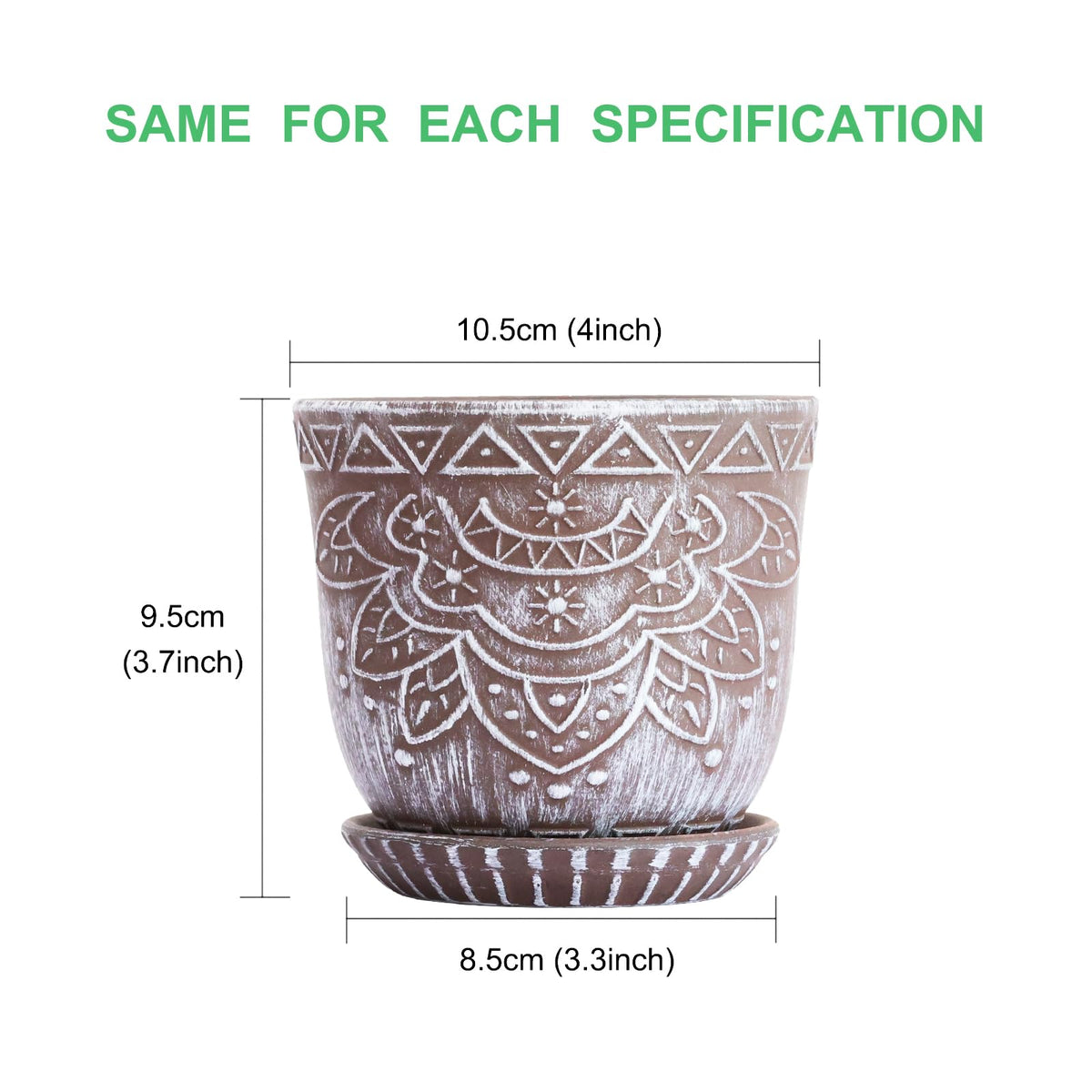 Gepege succulent pot shows a mesh pad to prevent soil leakage.