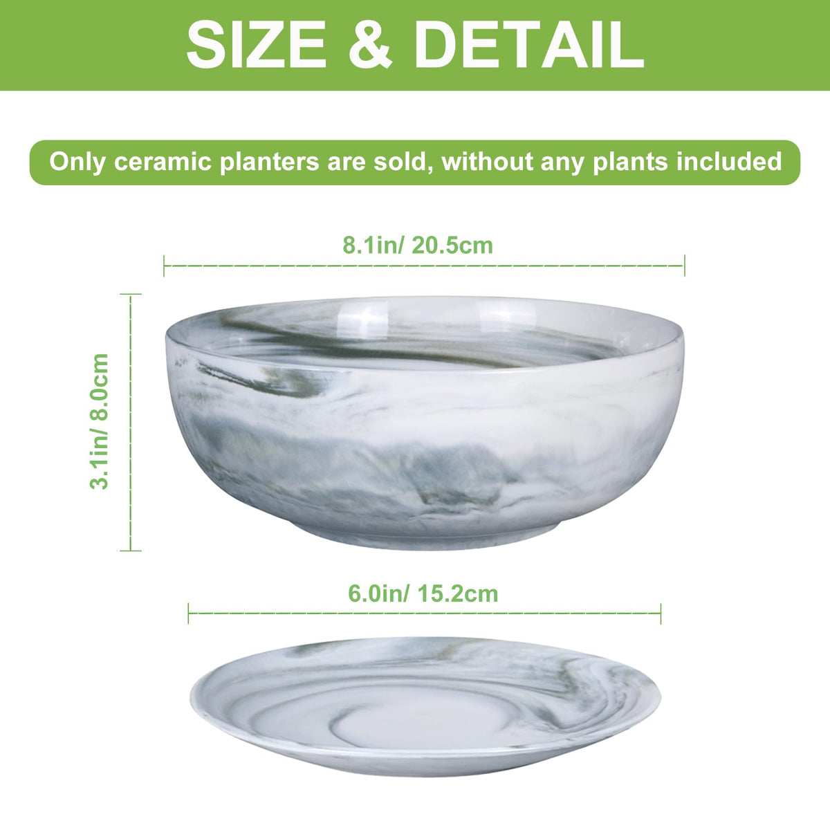 G EPGardening Bonsai Pots drainage hole—controls watering for healthy-looking plants.