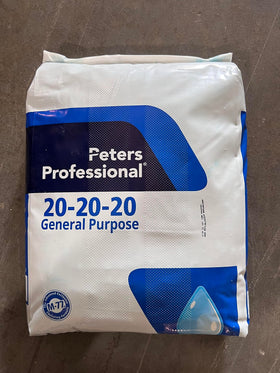 GERGO Peters Professional 20-20-20 bag packaging highlights versatility for all garden plants