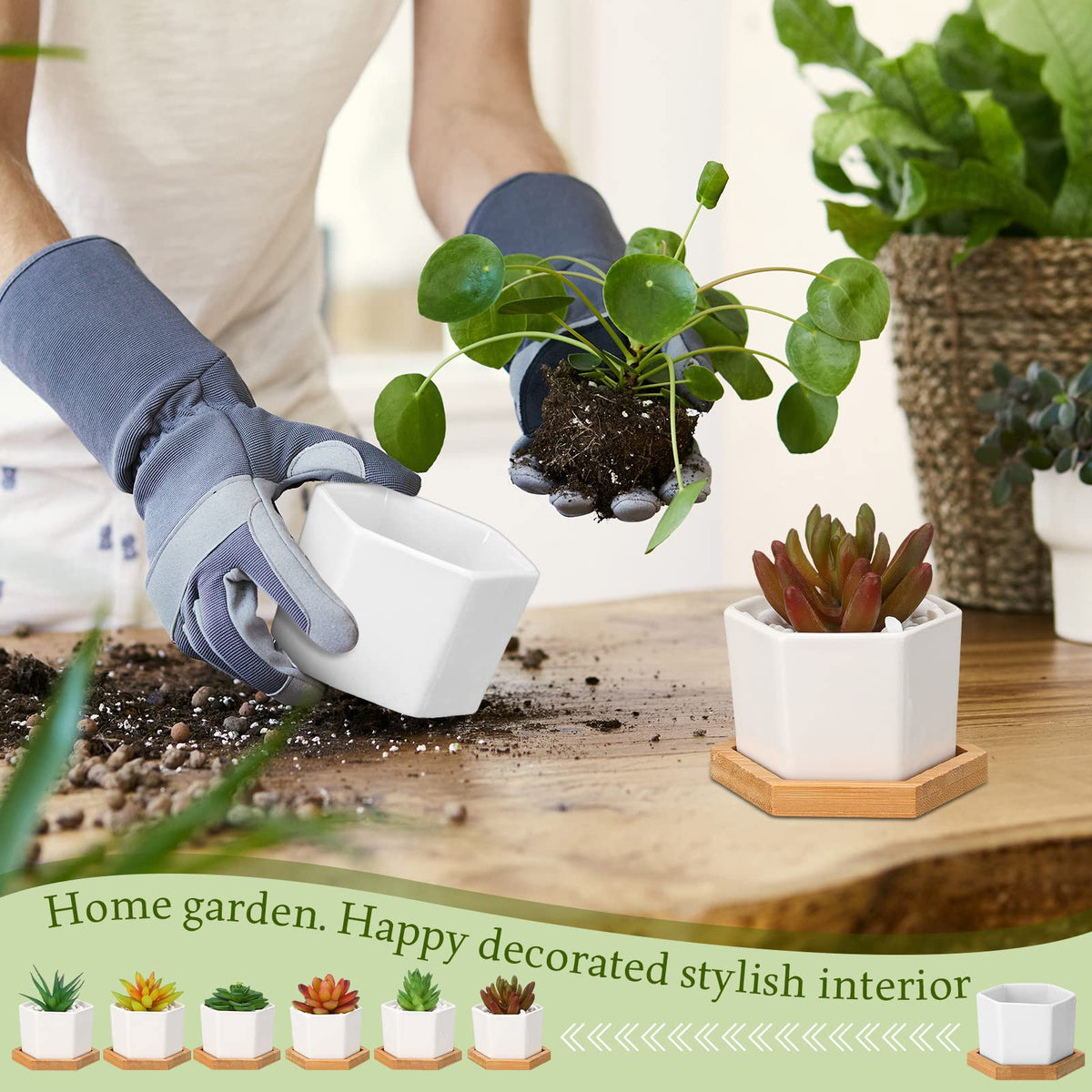 Gerrii 24-pack of mini ceramic pots ready for plant arrangements