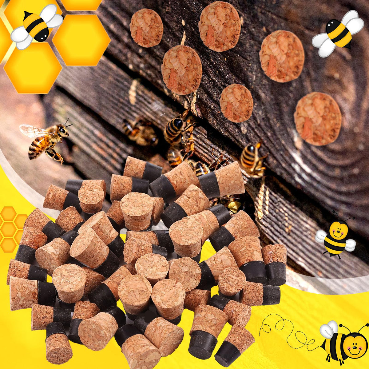 Gerrii large corks and stakes inserted to preserve wood aesthetics