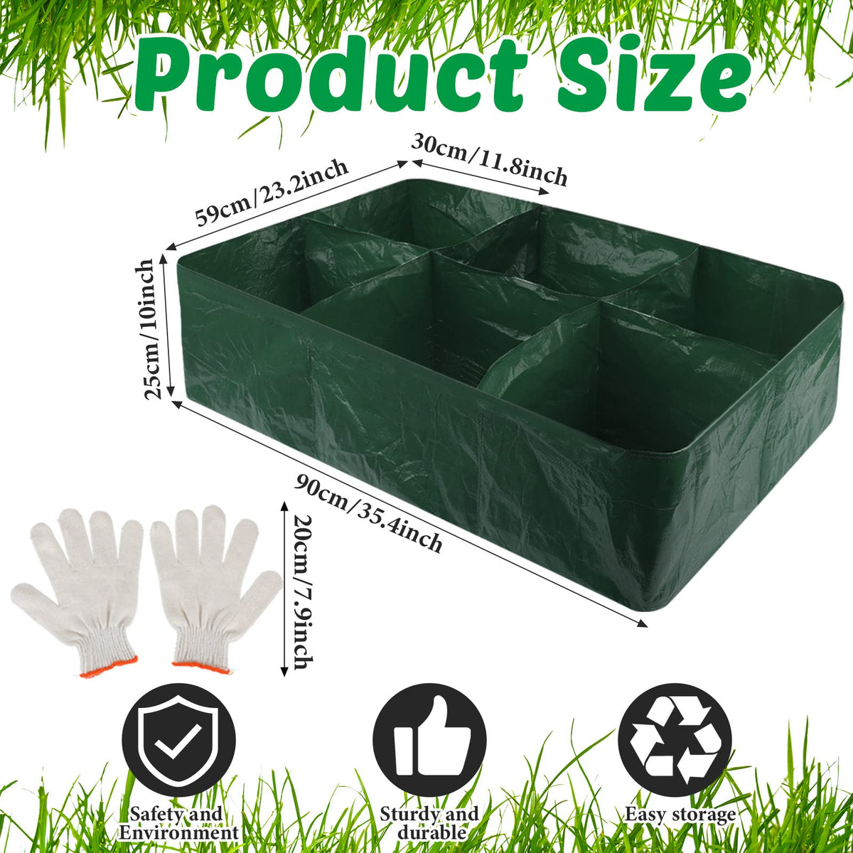 Gerrii 6-grid divided design enables cultivating different plants in one box.