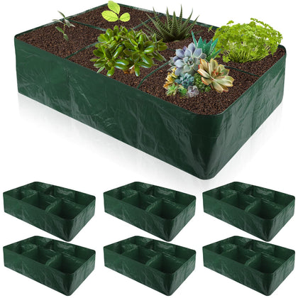 Gerrii 6-pack 35-gallon rectangle garden bed with six grids for organized planting.