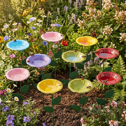 Gerrii bee watering station metal, durable for sun and rain in gardens.