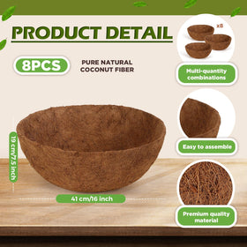 Gerrii round brown coconut-fiber liner complements indoor and outdoor decor