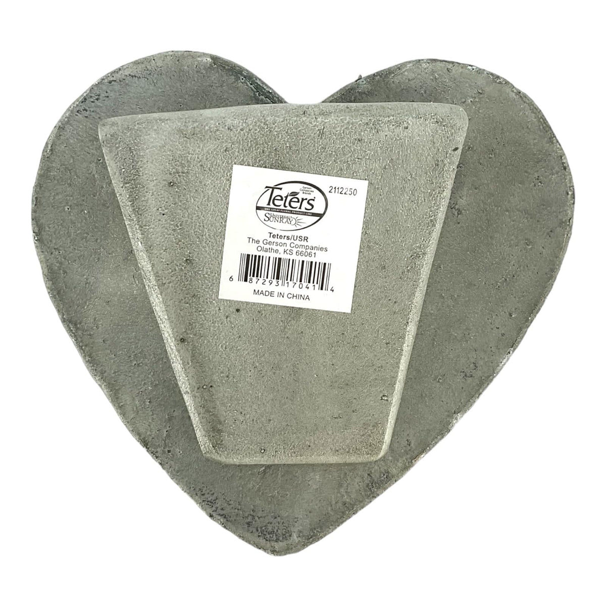 Gerson Mom cement heart memorial stone weather-friendly design tolerates outdoor conditions.
