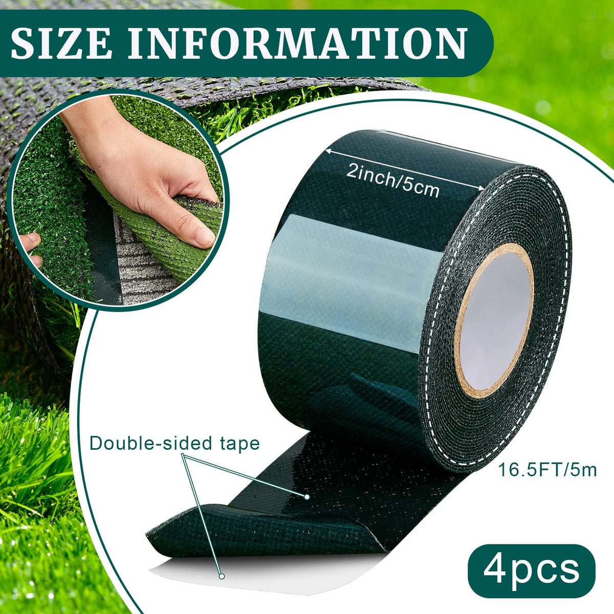 Gersoniel self-adhesive turf seam tape being applied to turf pieces