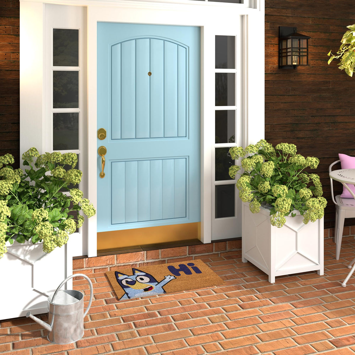 Gertmenian Bluey coir doormat close-up texture—natural fibers trap mud effectively.