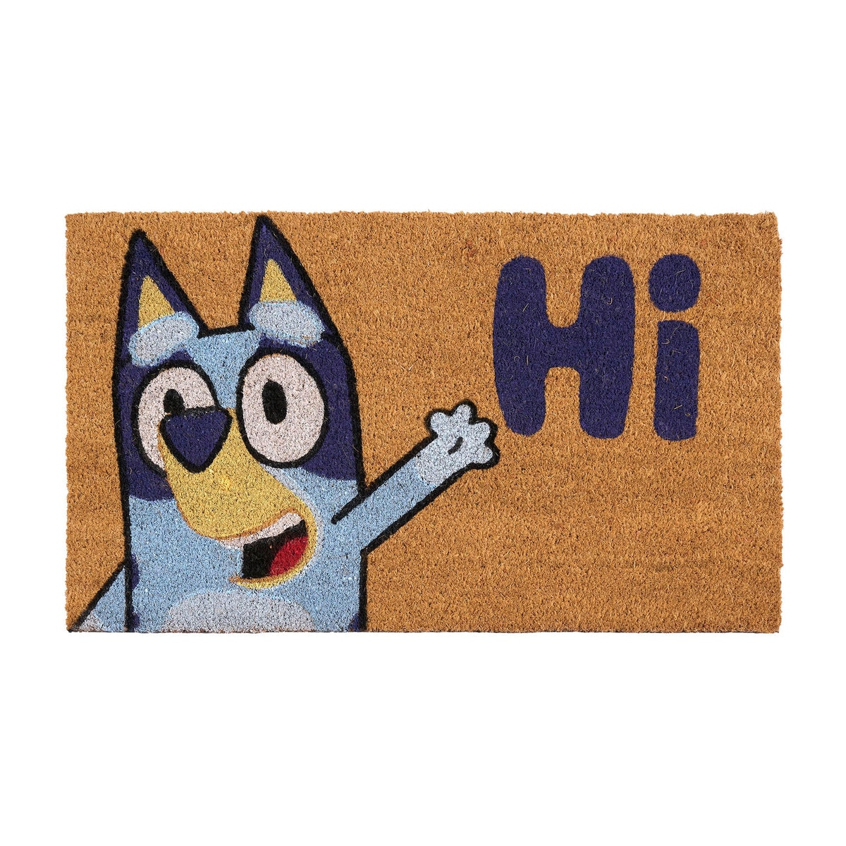 Gertmenian Bluey coir doormat entryway—vibrant Bluey patch welcomes guests.