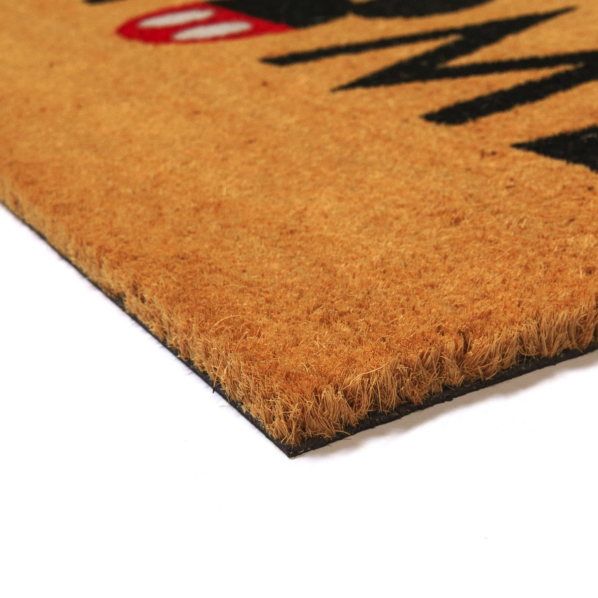 Gertmenian Mickey Mouse coir mat traps dirt and moisture for a cleaner entry.