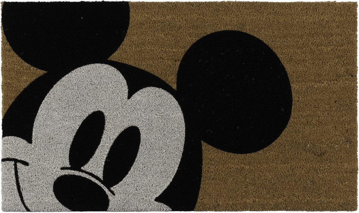 Gertmenian Mickey doormat with rubber back stays in place in high-traffic areas.
