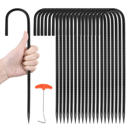 GESTONE 20-pack garden stakes, 12-inch galvanized, for durable outdoor anchoring.