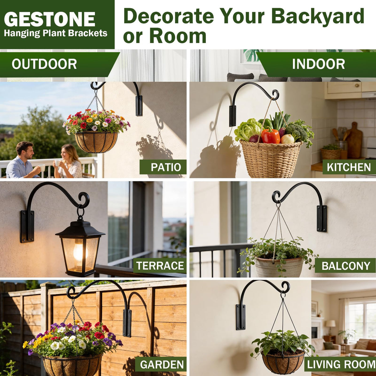 Gestone bird feeder hanger ready for year-round outdoor use.