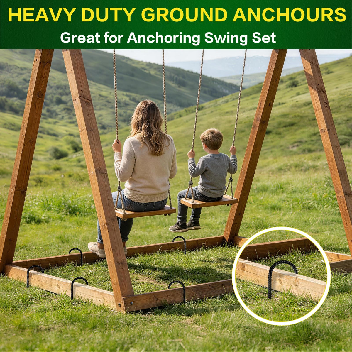 GESTONE heavy-duty stakes ideal for trampoline anchors and large outdoor structures.