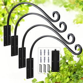 GESTONE heavy-duty 16-inch plant hanger bracket in black for outdoor displays.