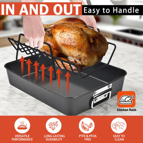 GESTONE holiday-ready rack elevates roasts and ribs for gatherings.