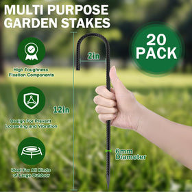 GESTONE J-hook design stake enabling quick rope attachment for tents and swings.