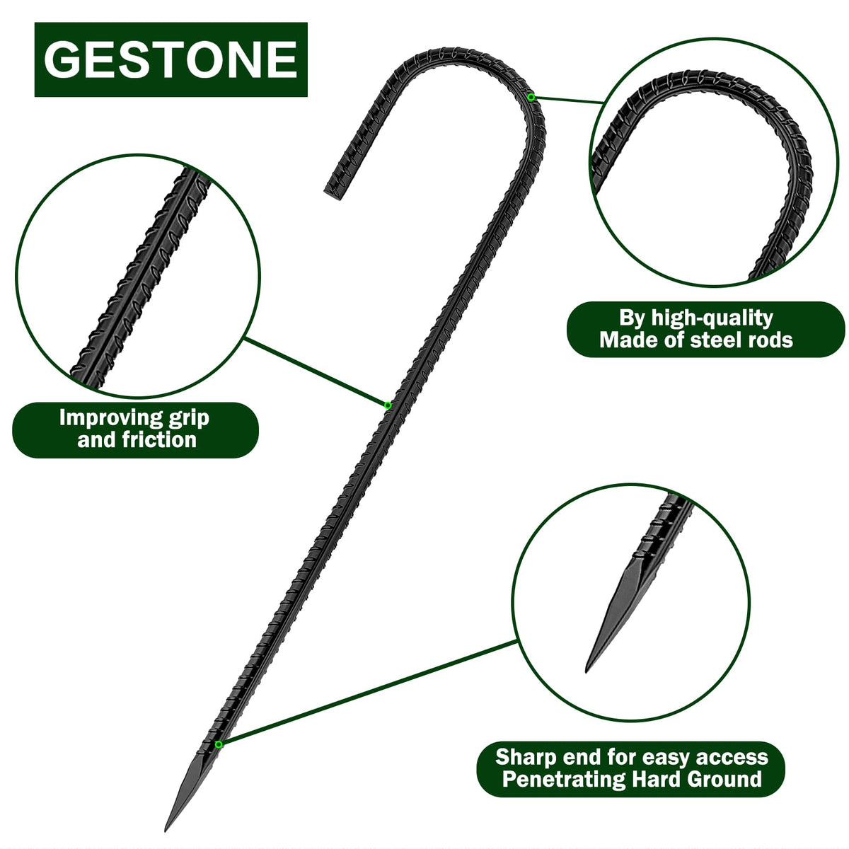 GESTONE versatile anchors suitable for chain-link fences and garden perimeters.