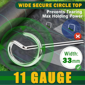 GESTONE removal tool shown helps lift stakes easily without tearing fabric.