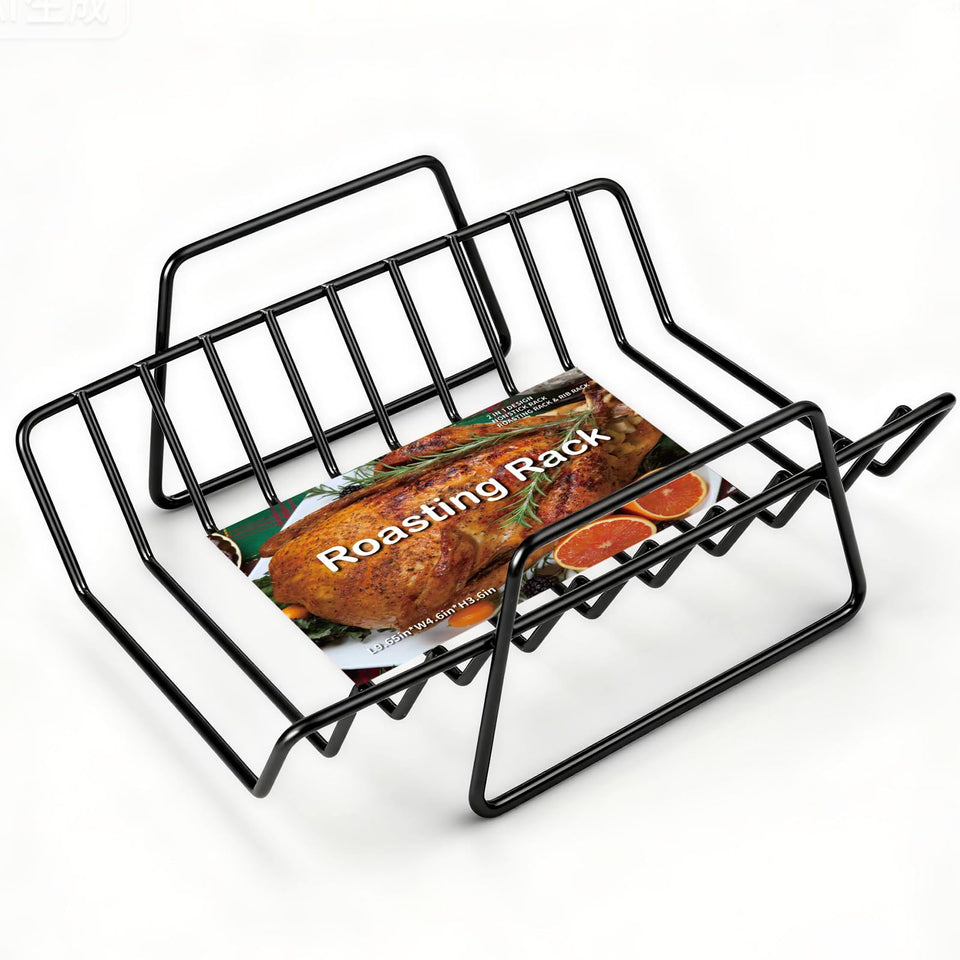 GESTONE roasting rack in oven for even heat and juicy results.