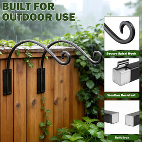 Rust-proof coating on GESTONE plant hooks withstands rain and sun.
