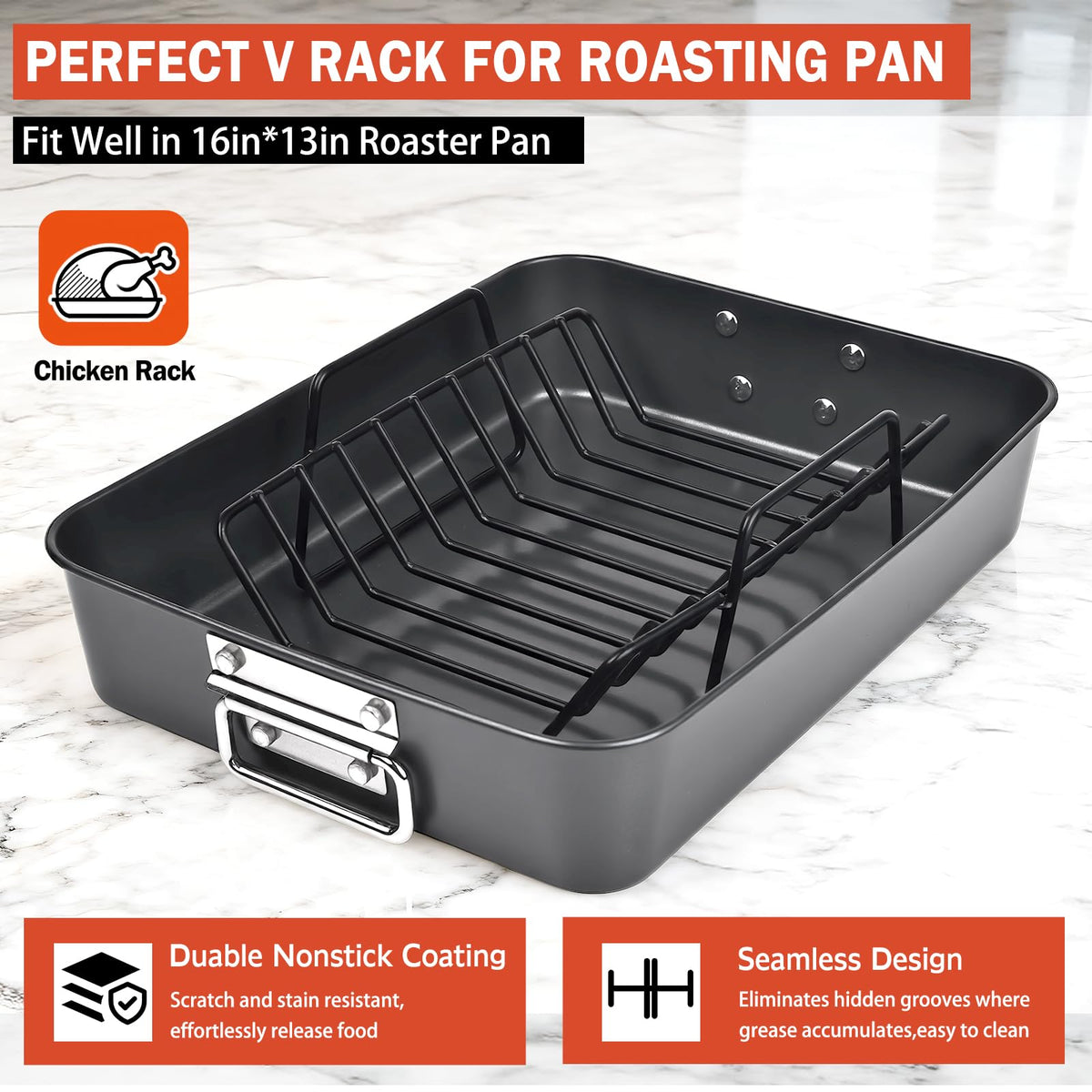 GESTONE turkey rack insert supports even browning and stable roasting.