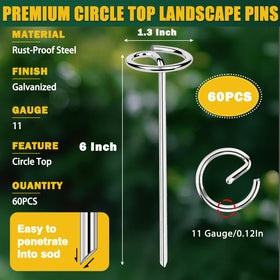 GESTONE stakes are suitable for artificial turf, weed barrier, landscape fabric, and tarps.