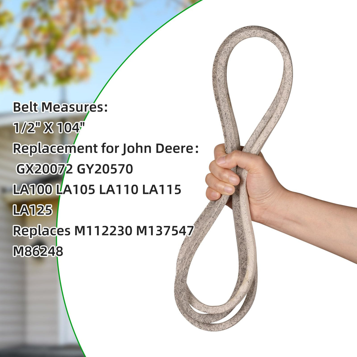 Gesyesor belt fits John Deere 100 and LA series decks with ease