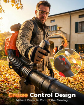 Getell 80cc gas blower tank and nozzle design supports extended cleanups