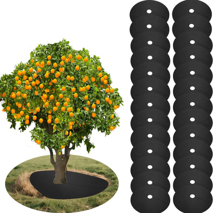 GetFeeds weed barrier mats 20.5-inch for durable weed suppression around trees.
